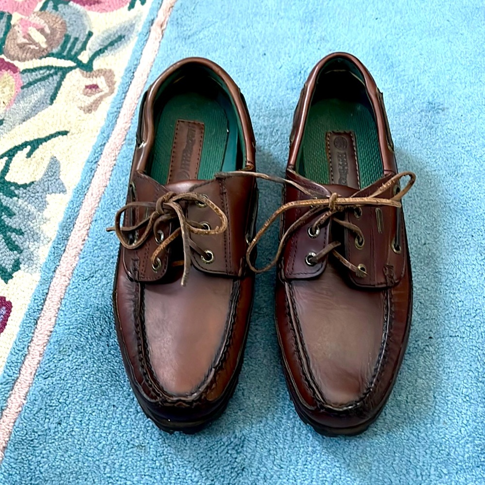 NWOB! Men’s HHB Brown All leather waterproof docksiders. Size 11.5 Narrow Brown